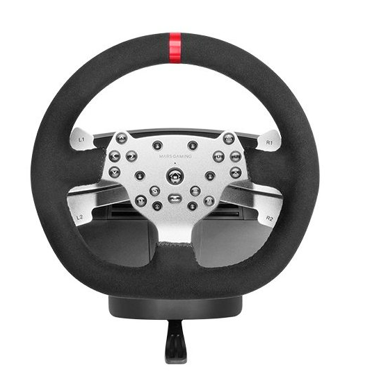 Volante Mars Gaming Force Feedback Motor Dual Pedales Y Palanca Multiplataforma