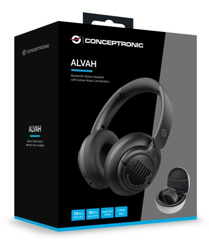 Headset Bluetooth Conceptronic Alvah. En Blanco o Negro