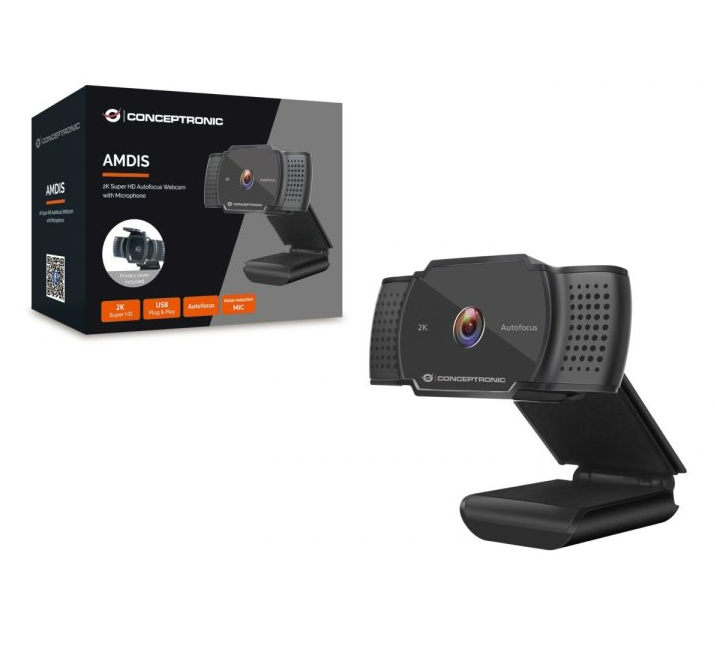 Webcam 2k Conceptronic 5mp AV 72º Micrófono Integrado