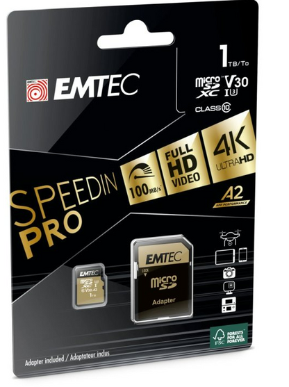 Memoria Sd Micro 1tb Emtec Speedin 100mb/s