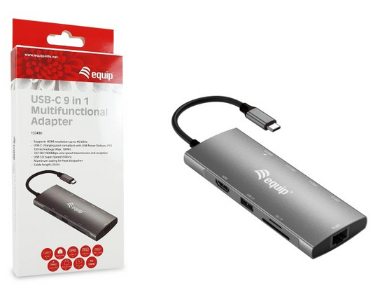 Docking Usb-c Equip Hdmi+usb-c+usb-a 5gb/s+1gb Rj45 + Lector de tarjetas