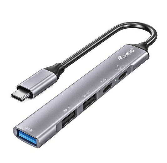 Hub Usb-c 3.2 Equip Life 2 Usb 2.0 + Usb 3.0 + Usb-c Carcasa De Aluminio