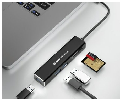 Hub 3.1 Usb-c Conceptronic + Lector de tarjetas
