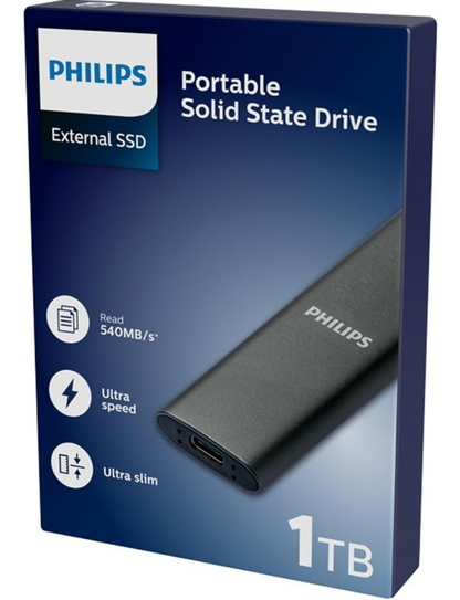 Disco M.2 Externo Philips 1tb Usb-c/usb3.0 540mb