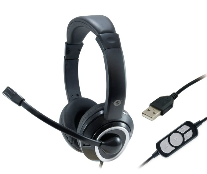 Headset Usb Conceptronic Polona Micrófono Flexible